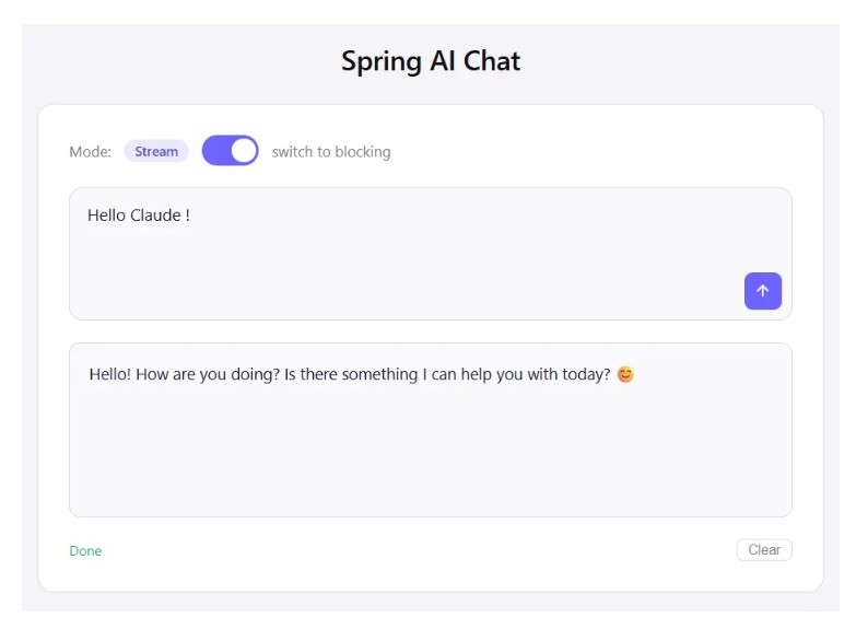 Interface du mode Stream